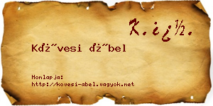 Kövesi Ábel névjegykártya
