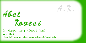 abel kovesi business card
